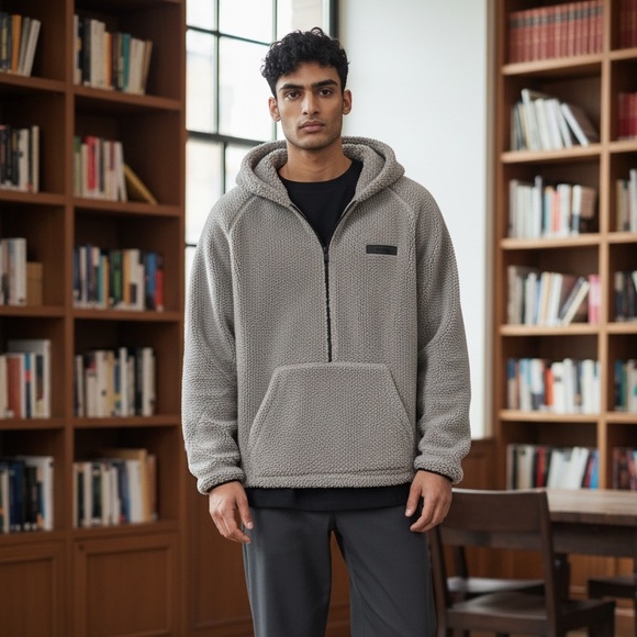 Essentials FEAR OF GOD Light Gray Sherpa Jacket